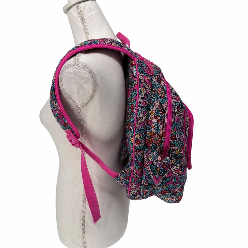 Vera Bradley Pink Floral Pink Travel Backpack Carry On Luggage Bag Large - Picture 3 of 10